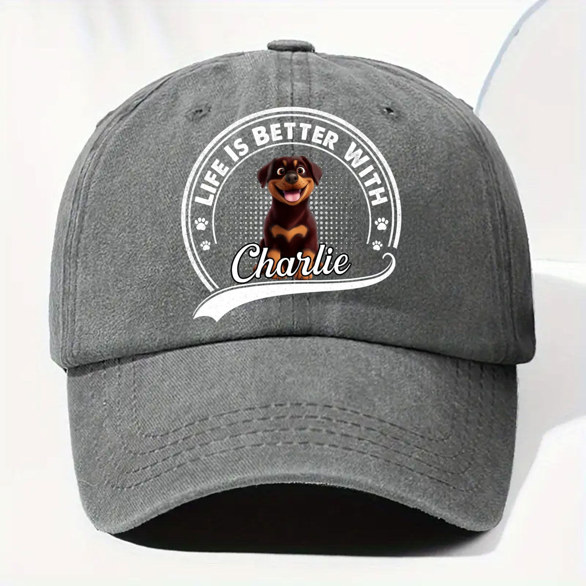 Belongs To - Personalized Custom Vintage Washed Denim Cap