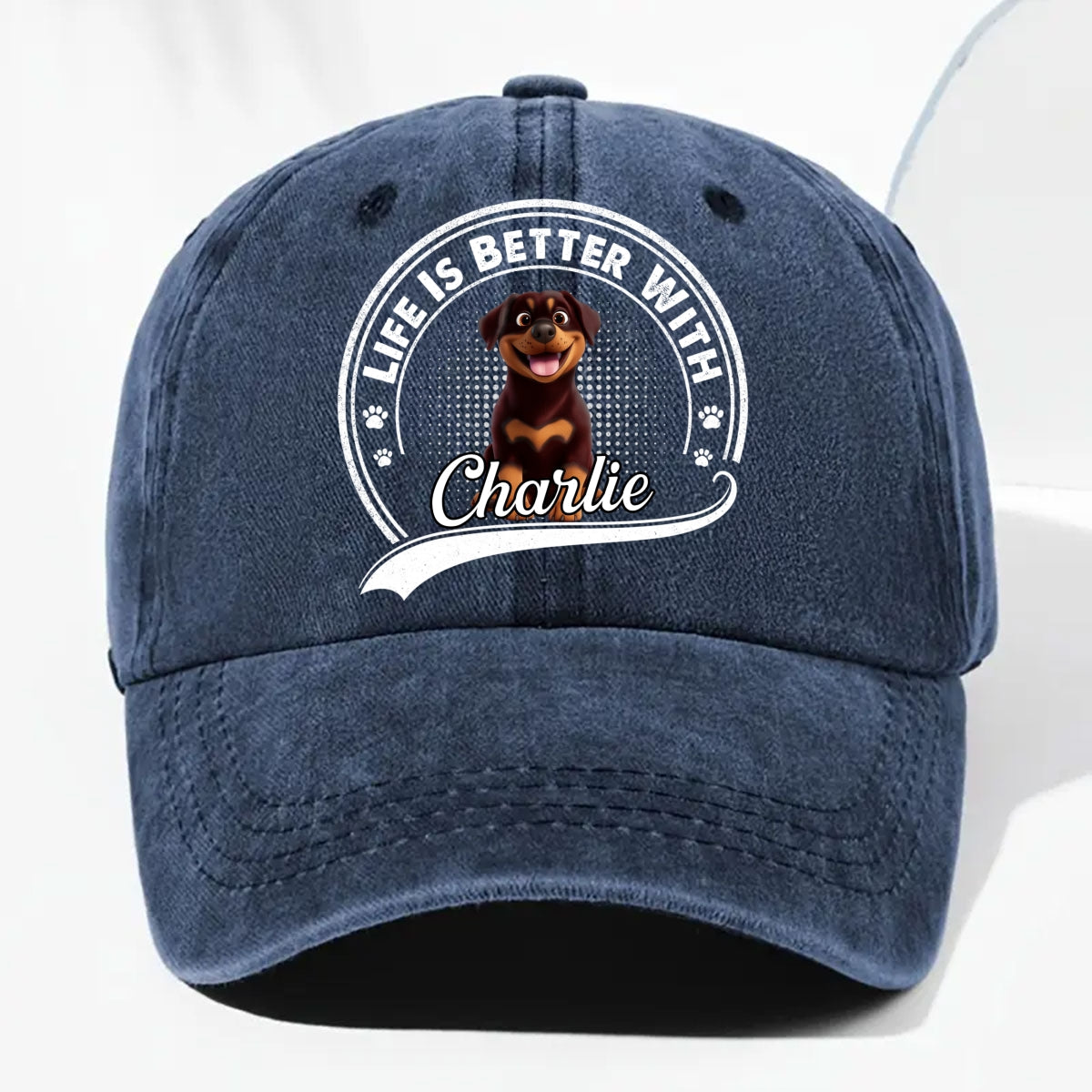 Belongs To - Personalized Custom Vintage Washed Denim Cap