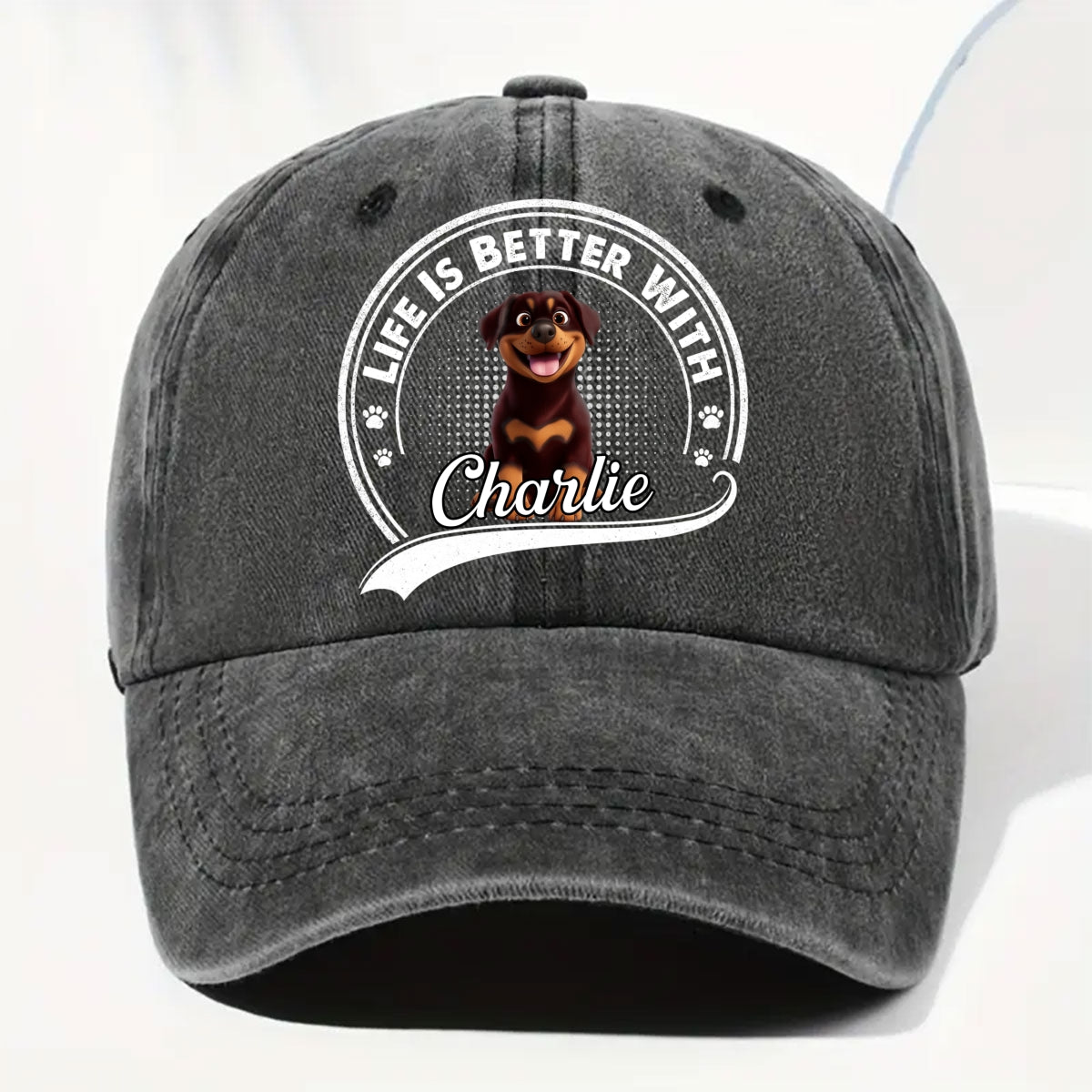 Belongs To - Personalized Custom Vintage Washed Denim Cap