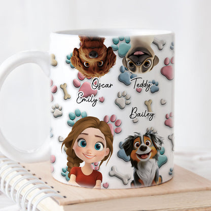 Dog And Human Cartoon - Personalized Custom Coffee Mug