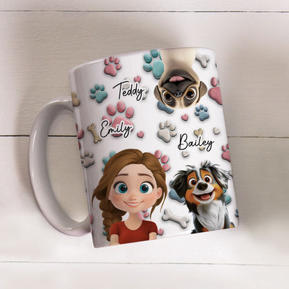 Dog And Human Cartoon - Personalized Custom Coffee Mug