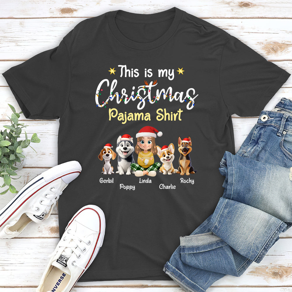 Pawjama Shirt Cartoon Christmas - Personalized Custom Unisex T-shirt