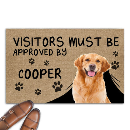 Approved By Dog Cartoon Version 2 Photo - Personalized Custom Doormat