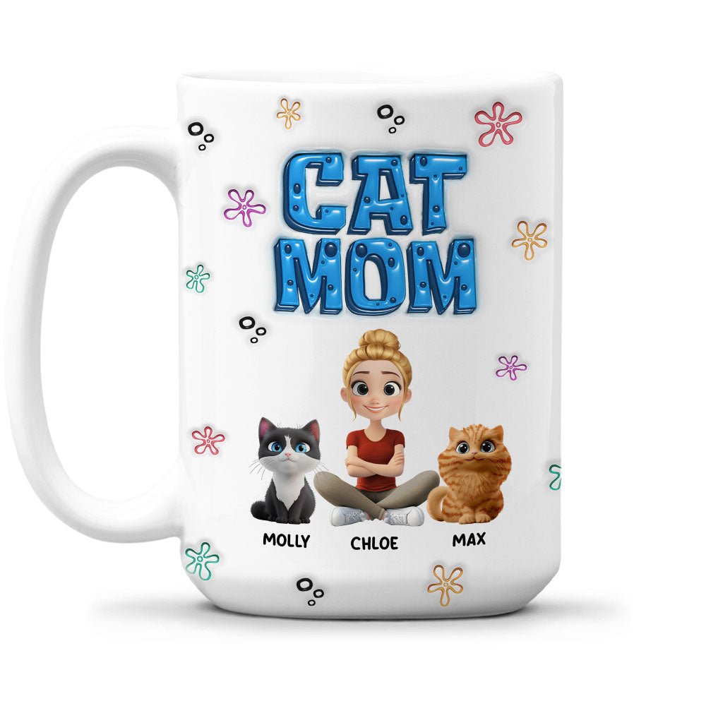 Sponge Cat Mom - Personalized Custom 3D Inflated Effect Mug