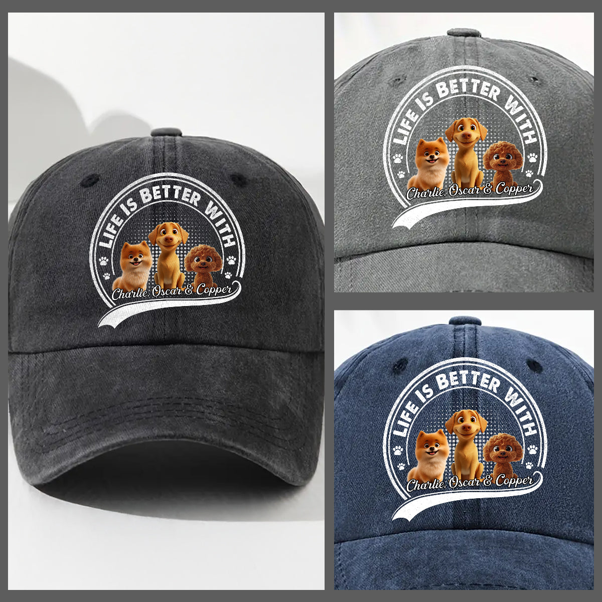 Belongs To - Personalized Custom Vintage Washed Denim Cap
