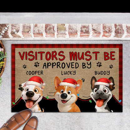 Approved By Dog Cartoon Christmas - Personalized Custom Doormat