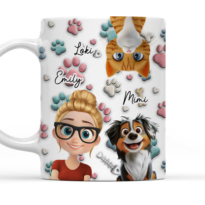 Pet And Human Cartoon - Personalized Custom Coffee Mug