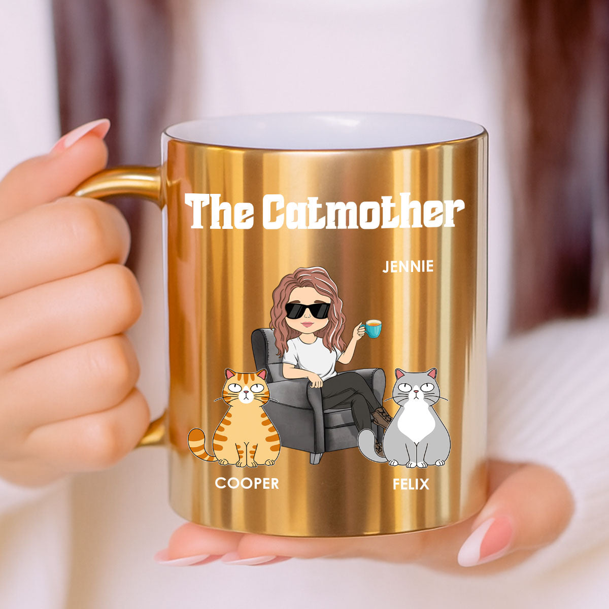 The Catmother - Personalized Custom Metallic Mug