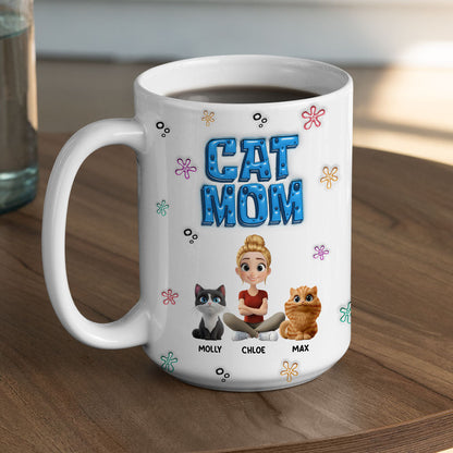 Sponge Cat Mom - Personalized Custom 3D Inflated Effect Mug