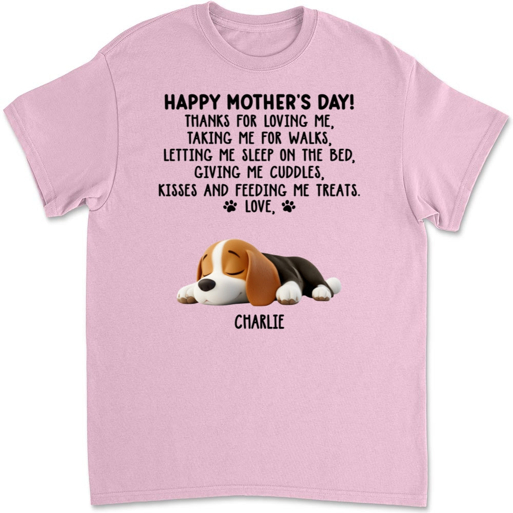 Thanks For Loving Me Mom - Personalized Custom Unisex T-Shirt