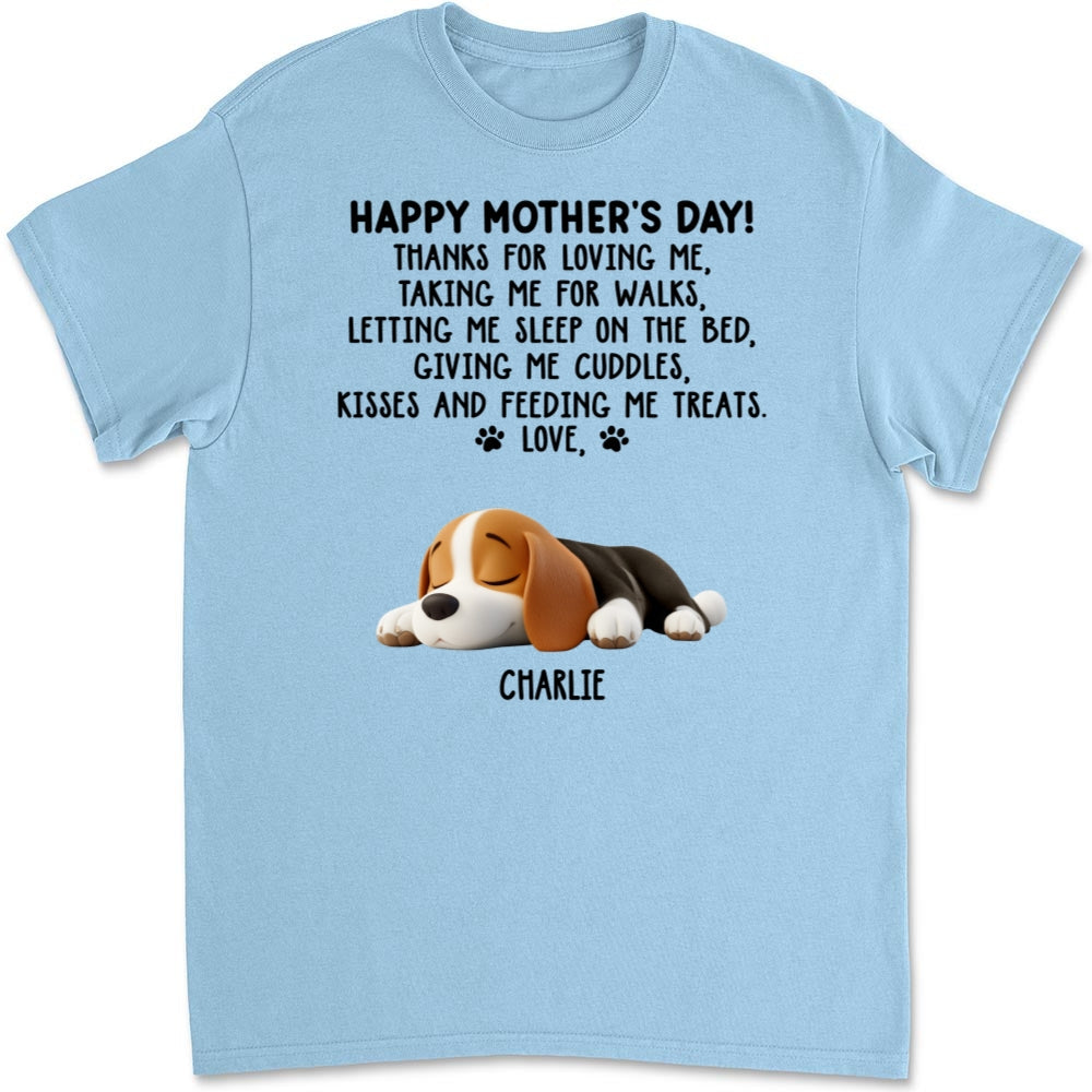 Thanks For Loving Me Mom - Personalized Custom Unisex T-Shirt