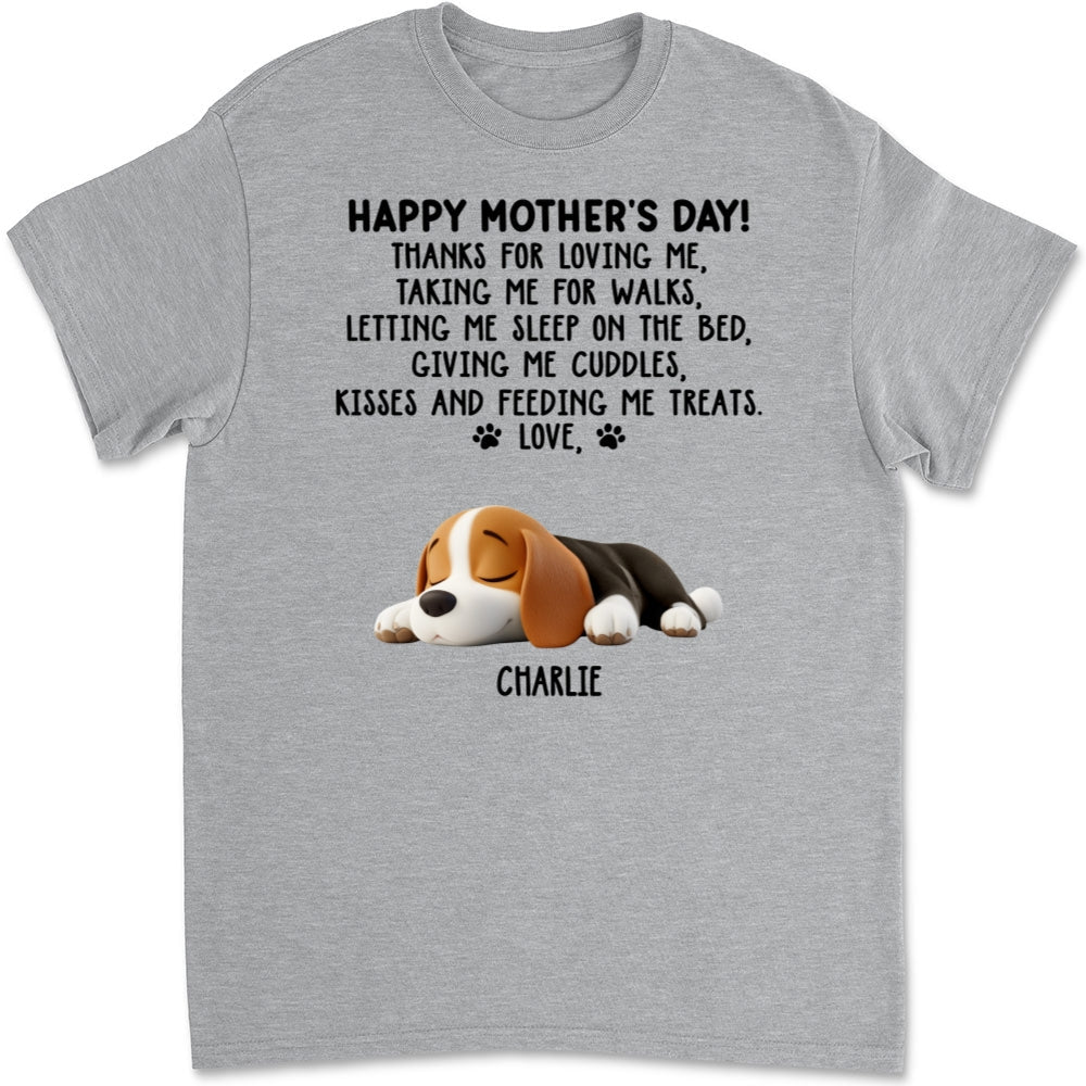 Thanks For Loving Me Mom - Personalized Custom Unisex T-Shirt