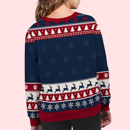 Dog Mom Dad This Pawliday - Personalized Custom All-Over-Print Sweatshirt