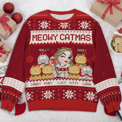 Merry Catmas - Personalized Custom All-Over-Print Sweatshirt
