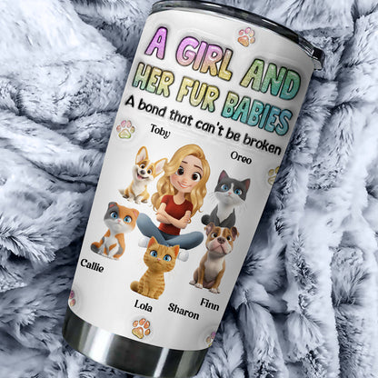 A Girl And Her Fur Baby - Personalized Custom 3D Inflated Effect Tumbler