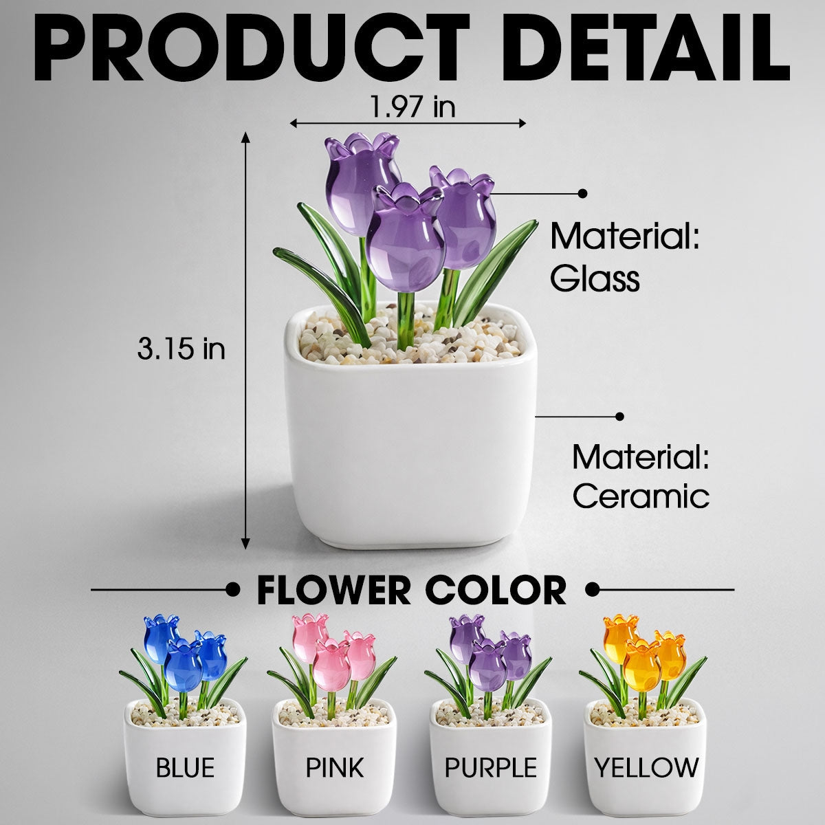 The Catmother - Personalized Custom Glass Everlasting Tulips