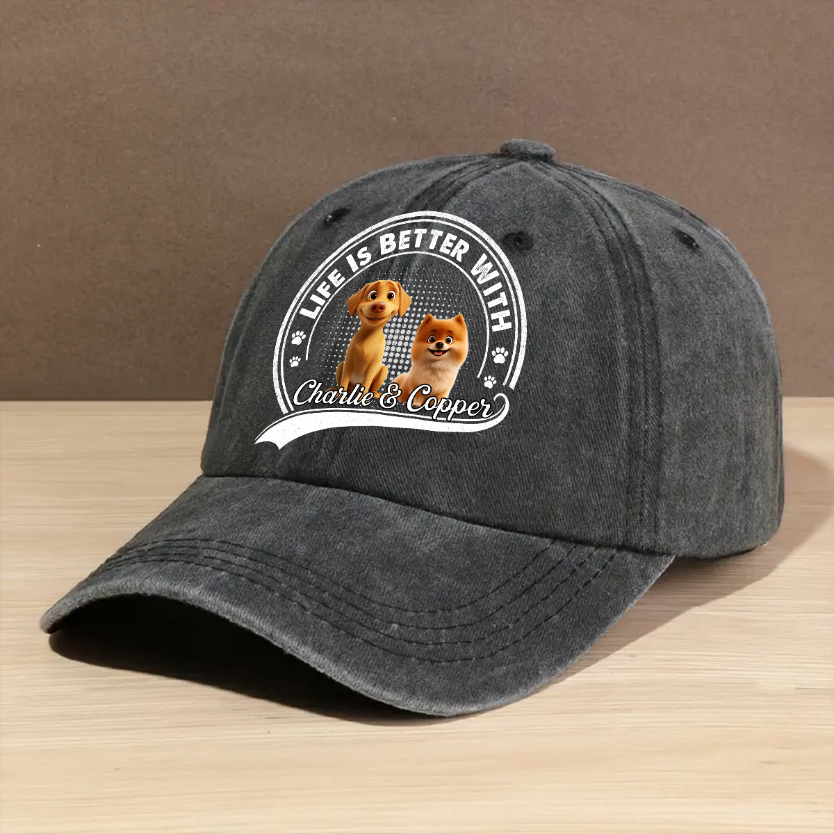 Belongs To - Personalized Custom Vintage Washed Denim Cap