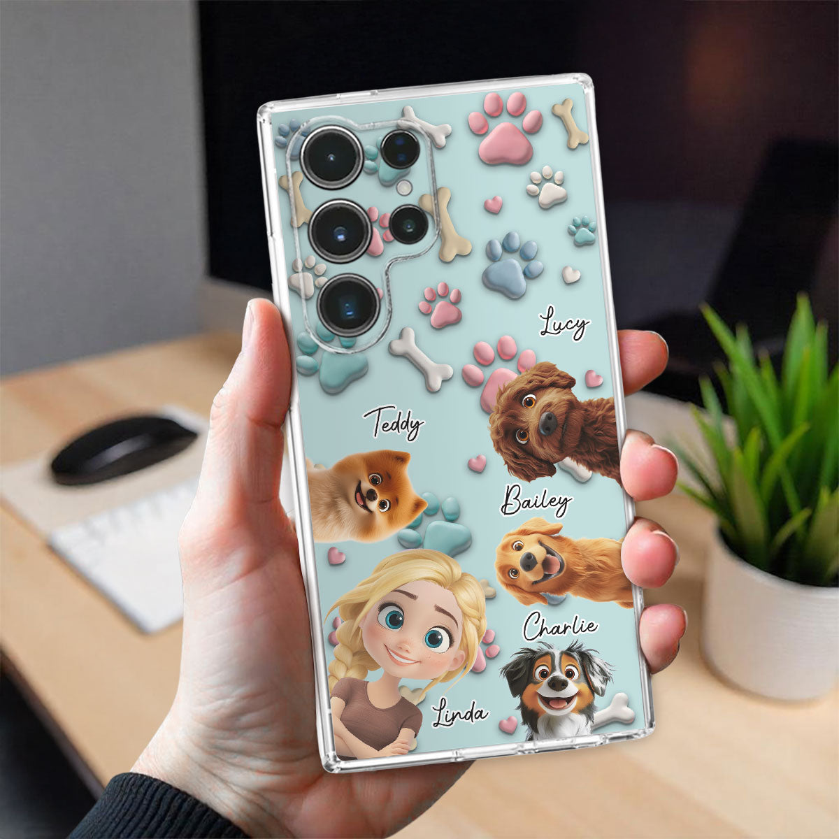 Dog And Human Cartoon - Personalized Custom Phone Case