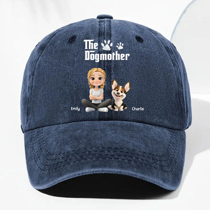 Cool Dog Mother - Personalized Custom Vintage Washed Denim Cap