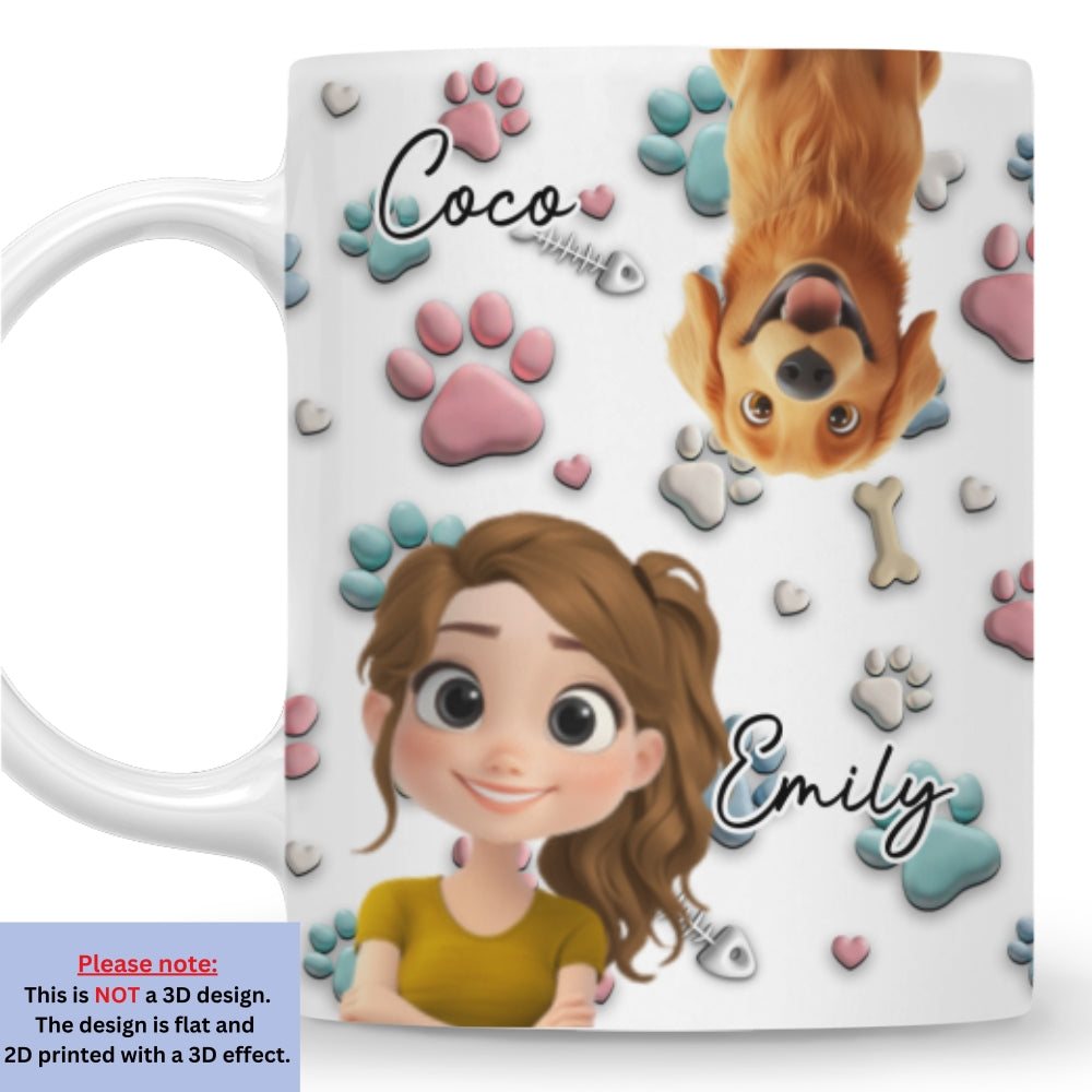 Pet And Human Cartoon - Personalized Custom Coffee Mug