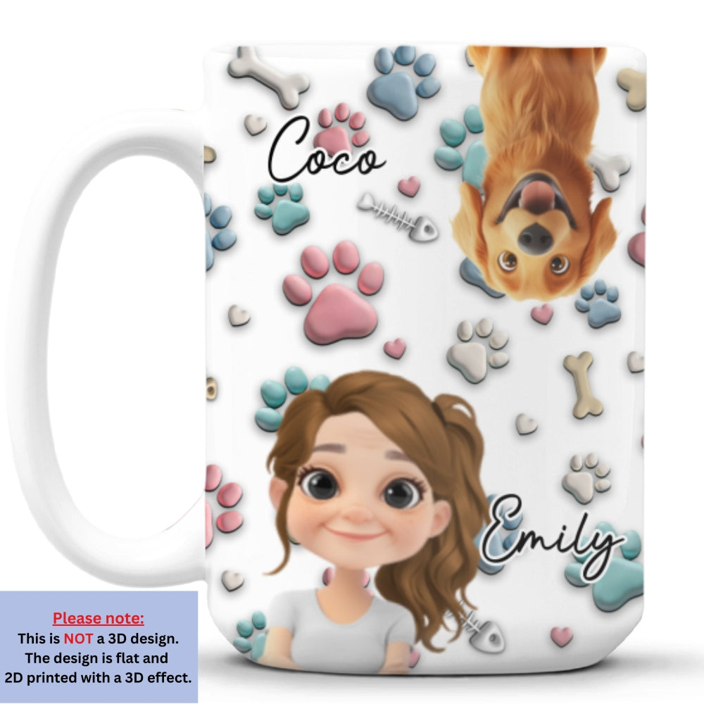 Pet And Human Cartoon - Personalized Custom Coffee Mug