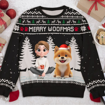 Merry Christmas To My Mom Dad Cartoon - Personalized Custom All-Over-Print Sweatshirt