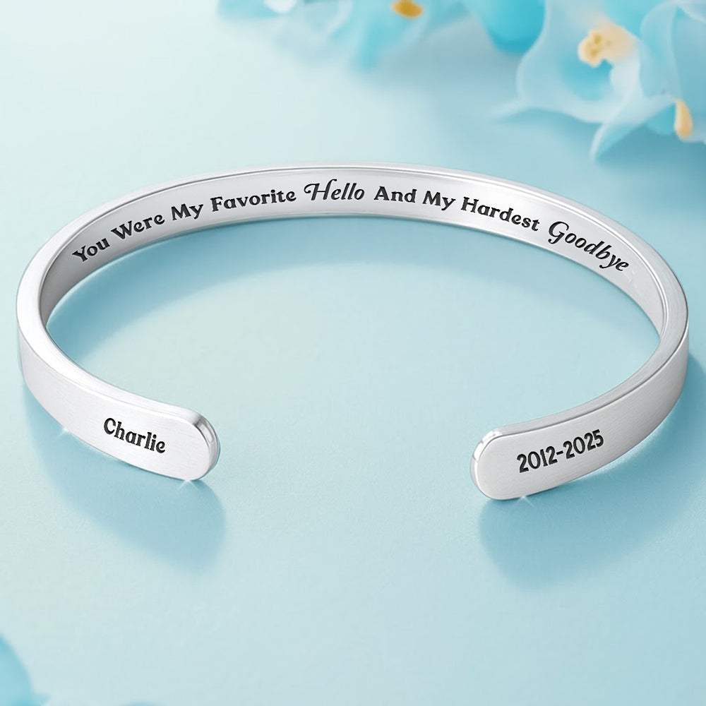 My Hardest Goodbye - Personalized Custom Bracelet Cuff