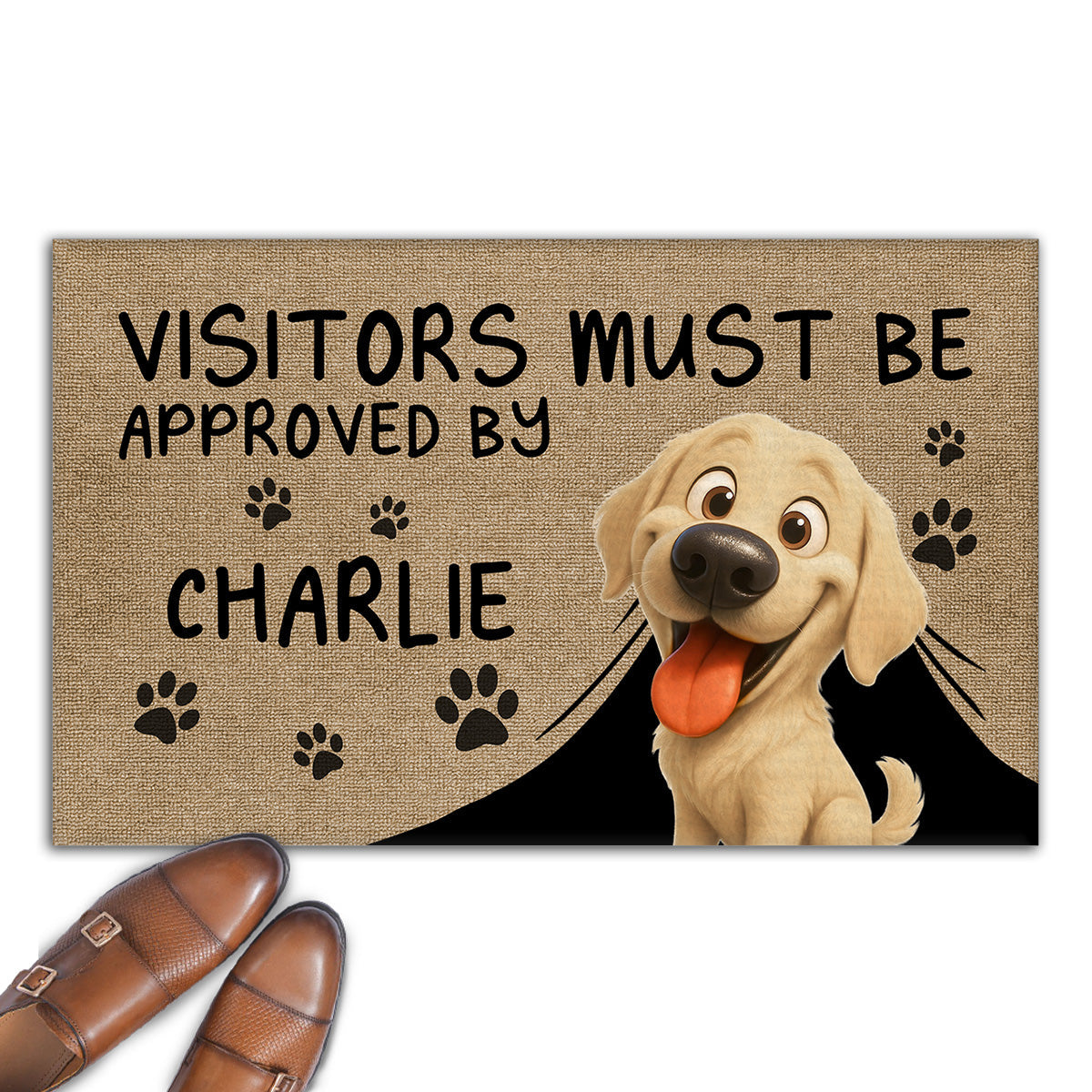 Approved By Dog Cartoon Version 2 - Personalized Custom Doormat