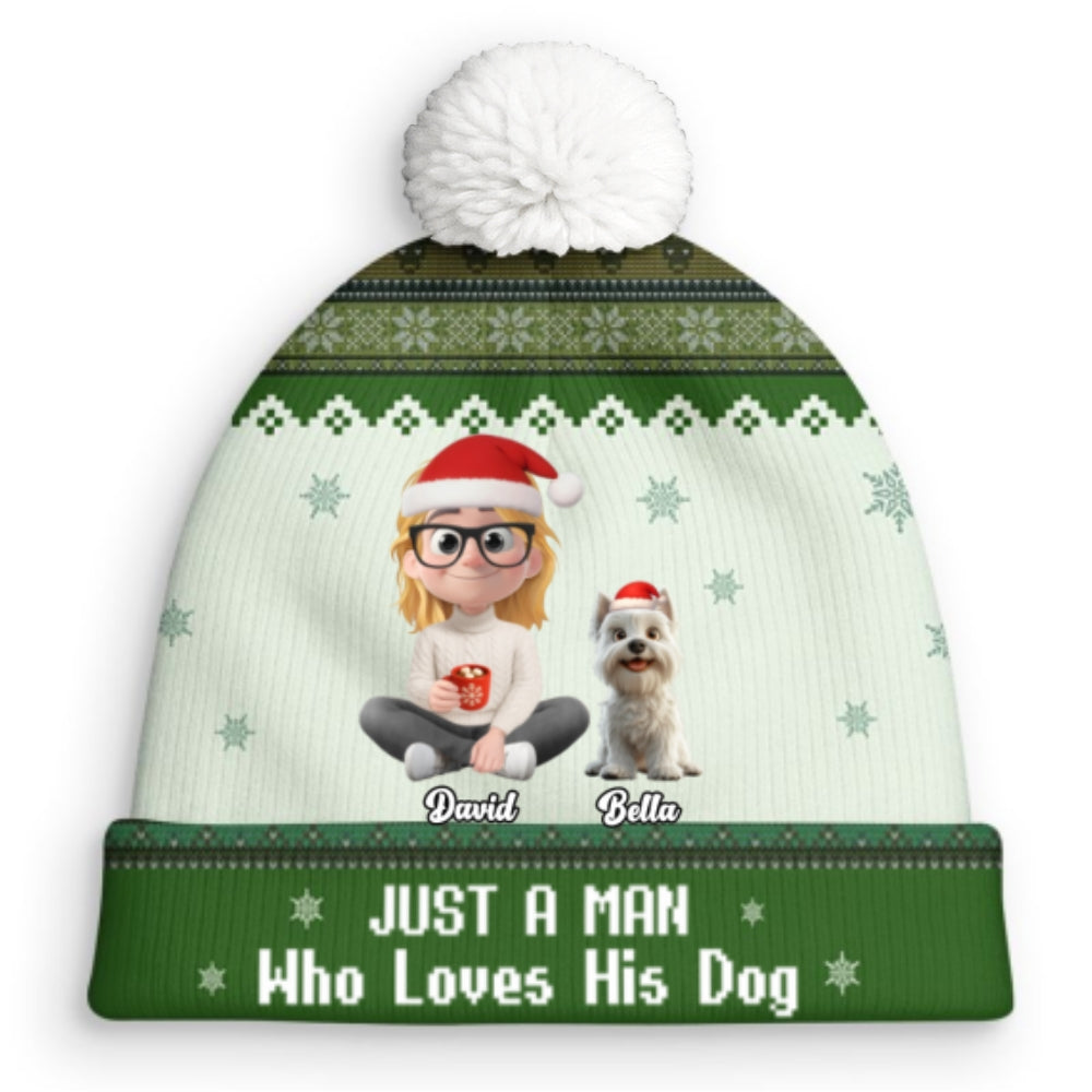 Just A Girl And Her Lovely Dogs - Personalized Custom Bobble Beanie Hat