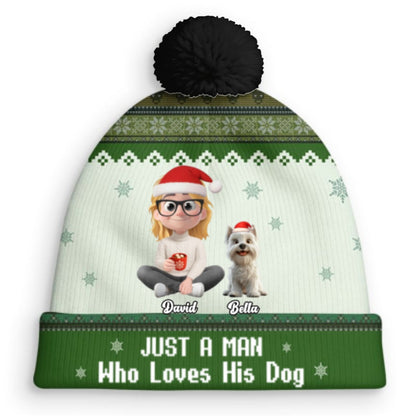 Just A Girl And Her Lovely Dogs - Personalized Custom Bobble Beanie Hat