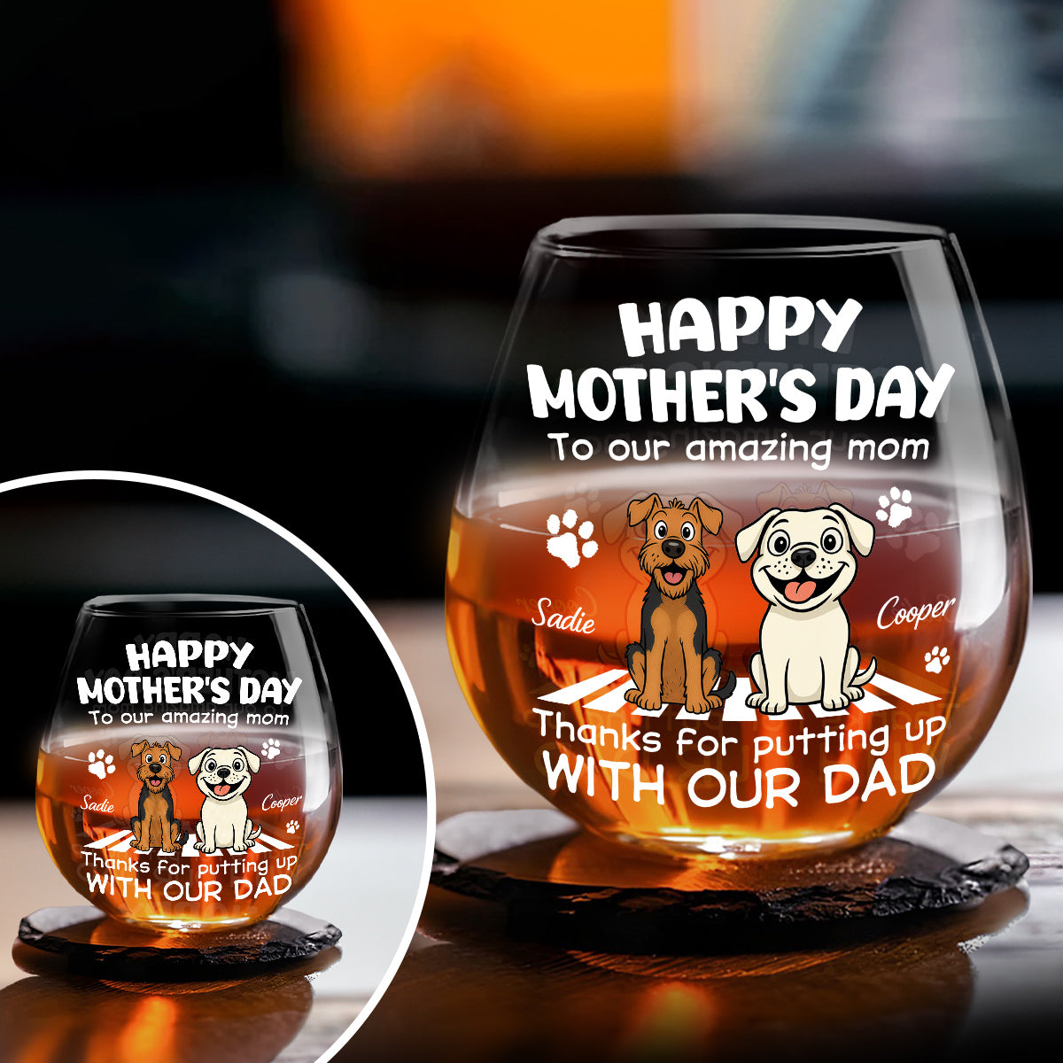 Putting Up With Funny Mom - Personalized Custom Wine Glass