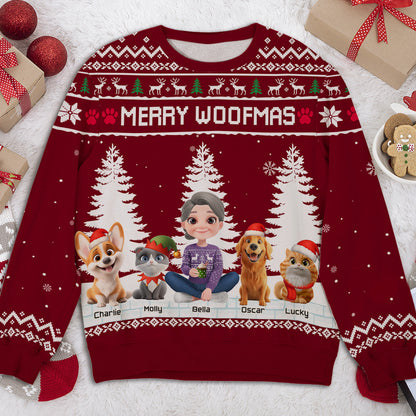 Merry Christmas To My Mom Dad Cartoon - Personalized Custom All-Over-Print Sweatshirt