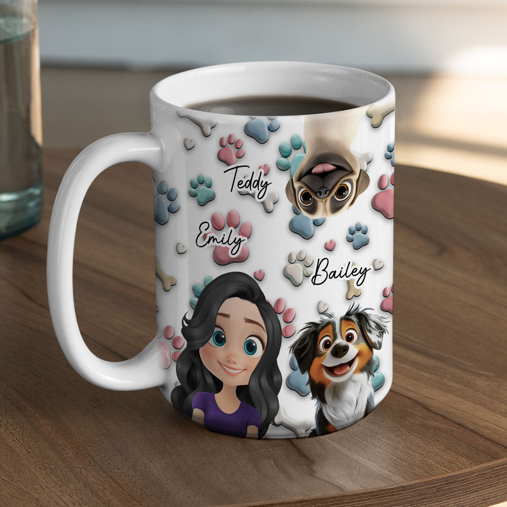Dog And Human Cartoon - Personalized Custom Coffee Mug