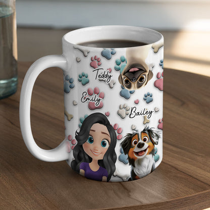 Dog And Human Cartoon - Personalized Custom Coffee Mug
