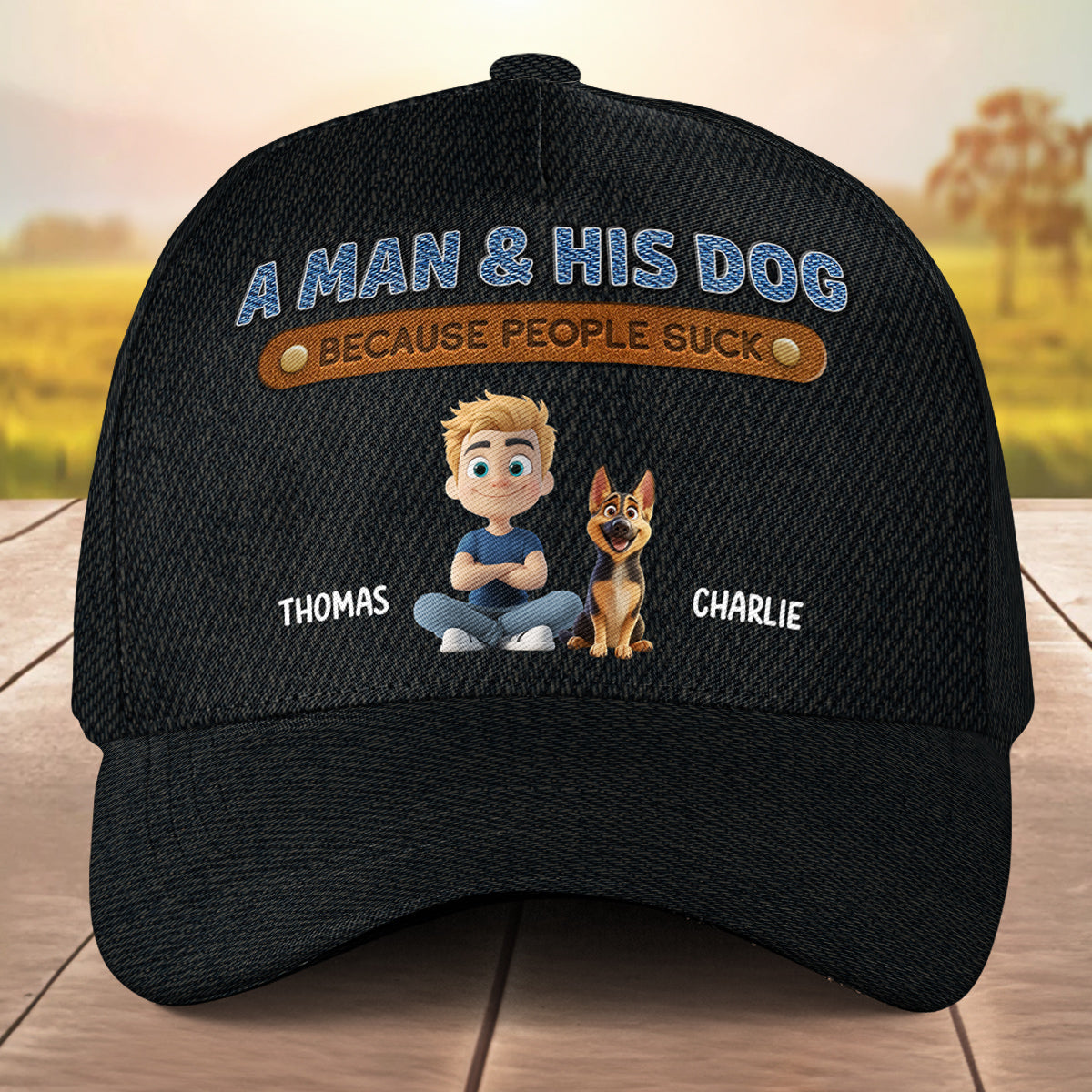 A Man And His Dog - Personalized Custom Classic Cap
