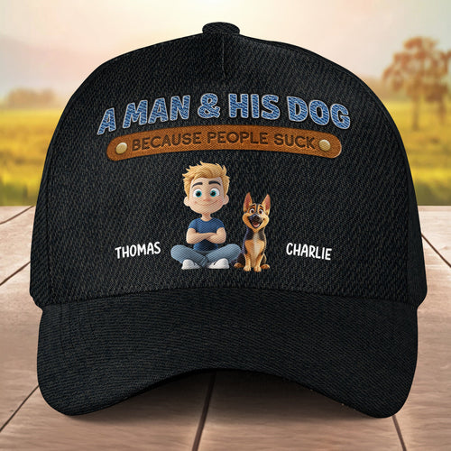 A Man And His Dog - Personalized Custom Classic Cap
