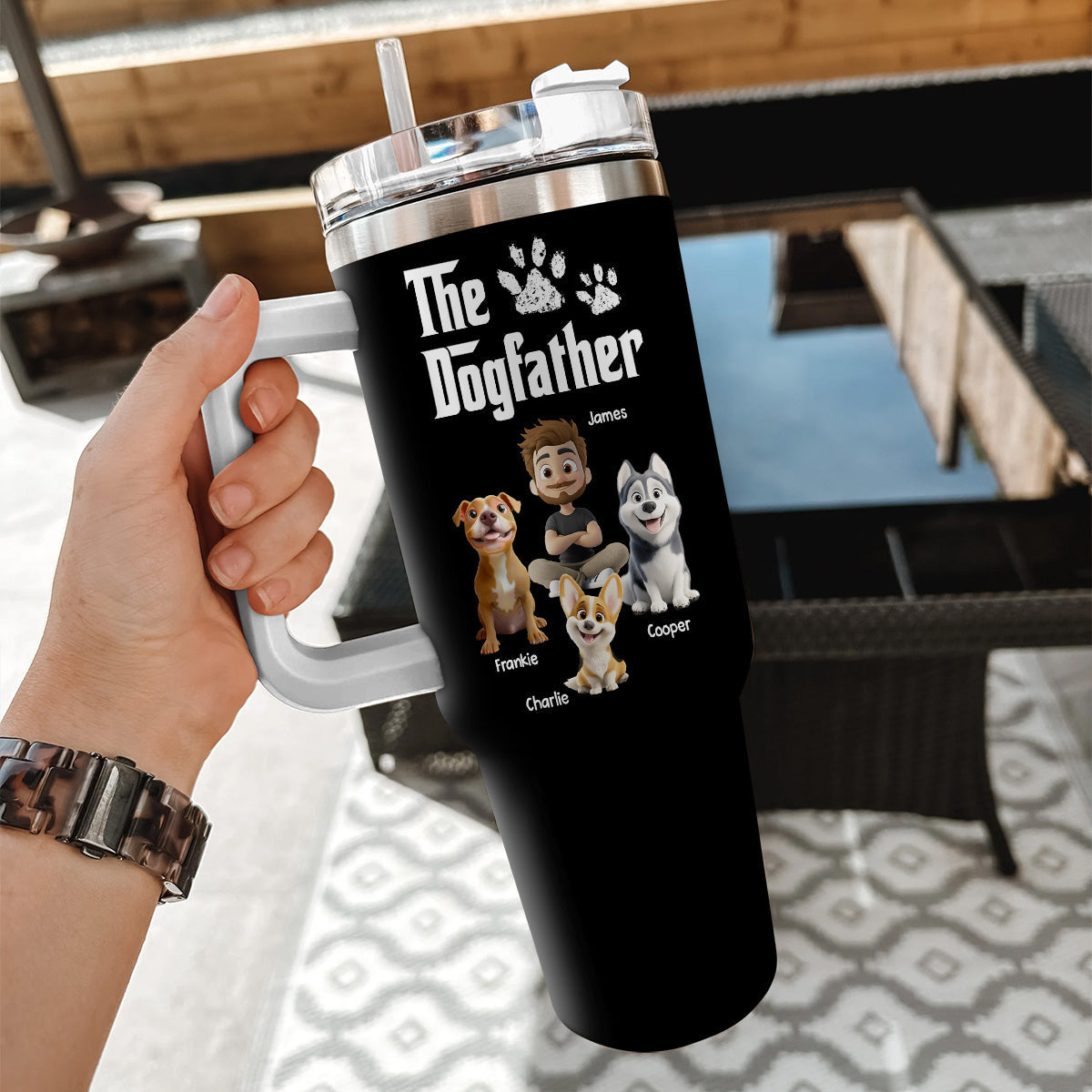 Cool Dog Father - Personalized Custom Tumbler