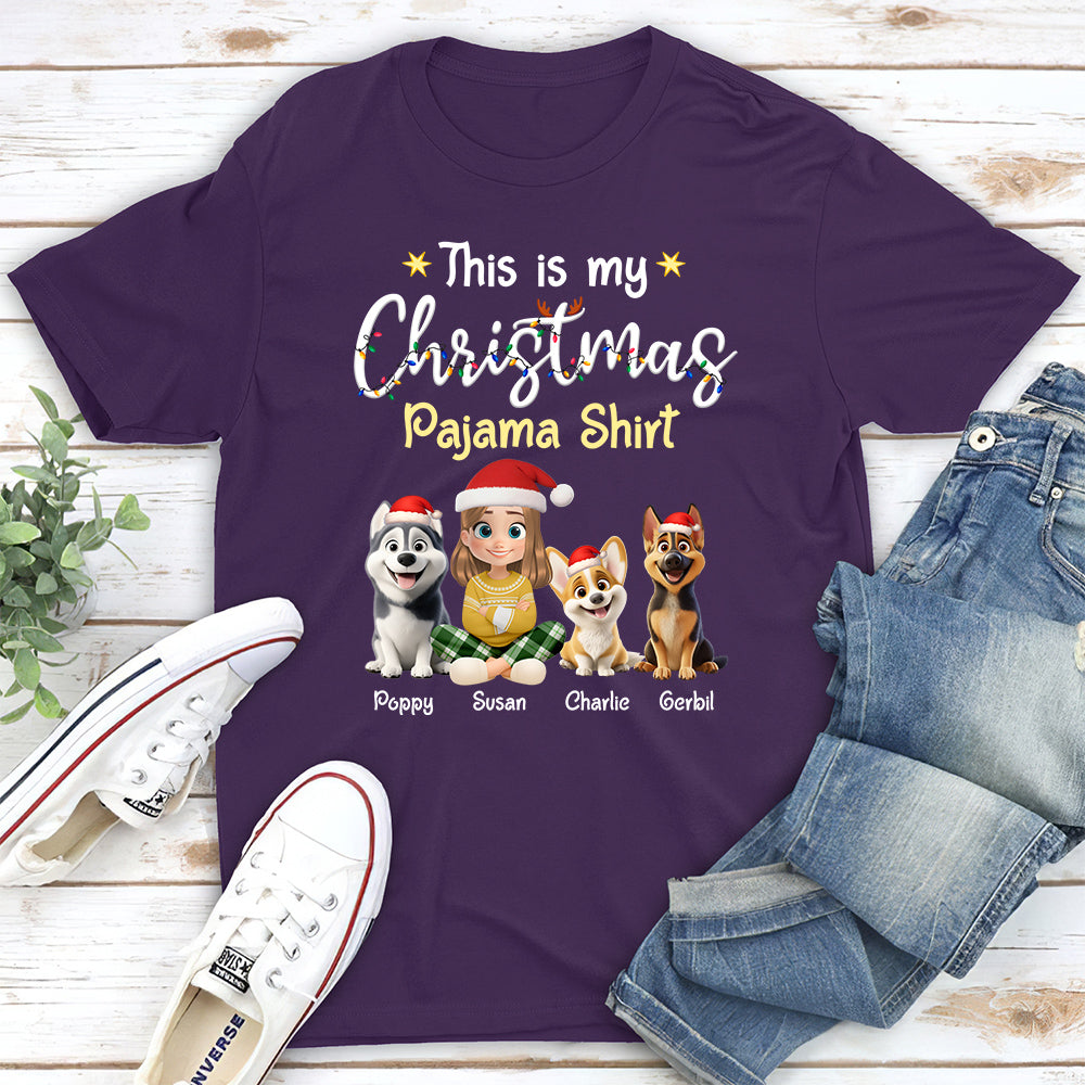 Pawjama Shirt Cartoon Christmas - Personalized Custom Unisex T-shirt