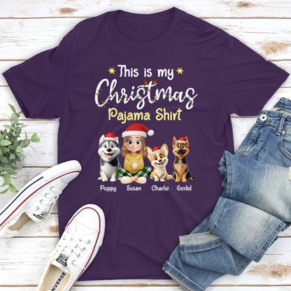 Pawjama Shirt Cartoon Christmas - Personalized Custom Unisex T-shirt
