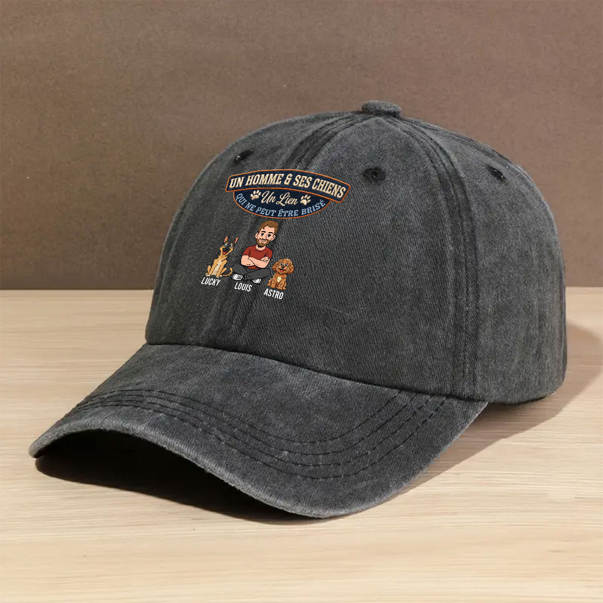 Pour Toujours Mon Chien - Casquette En Denim Vintage Délavé Personnalisée