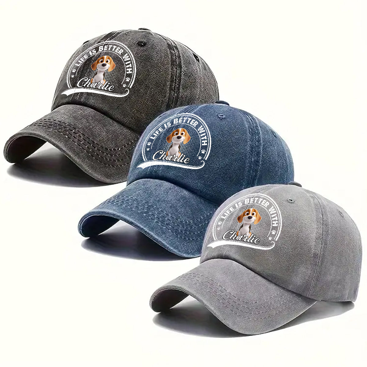 Belongs To - Personalized Custom Vintage Washed Denim Cap