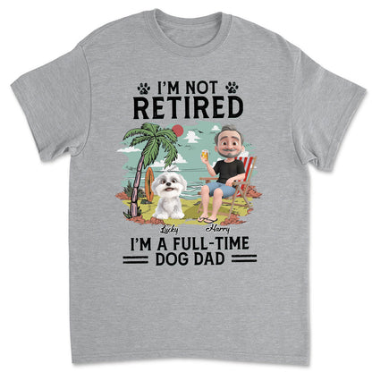 Full-time Dog Mom Dad Cartoon - Personalized Custom Unisex T-Shirt