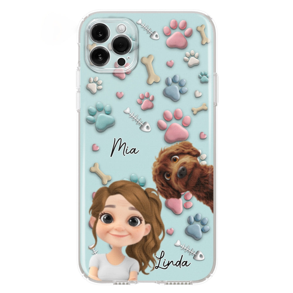 Pet And Human Cartoon - Personalized Custom Phone Case