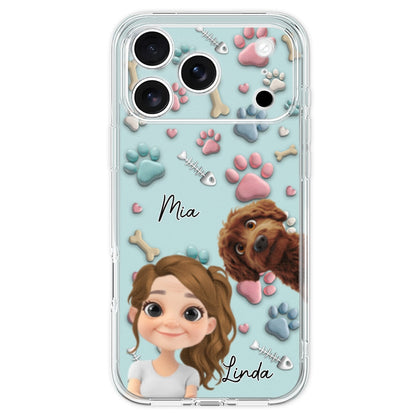 Pet And Human Cartoon - Personalized Custom Phone Case