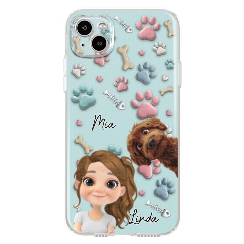 Pet And Human Cartoon - Personalized Custom Phone Case