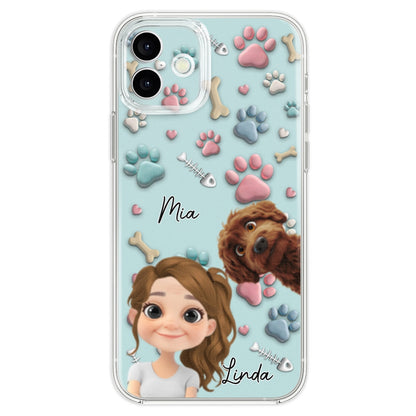 Pet And Human Cartoon - Personalized Custom Phone Case