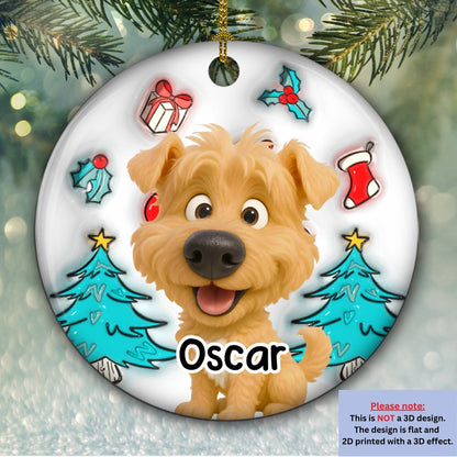 Santa Is Coming - Personalized Custom 3D Inflated Effect Ceramic Ornament