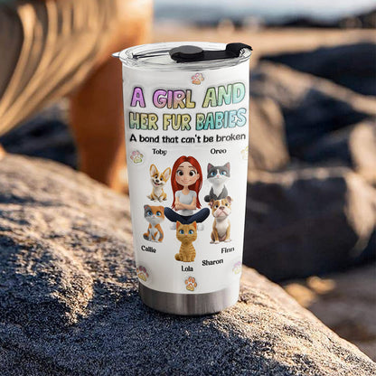 A Girl And Her Fur Baby - Personalized Custom 3D Inflated Effect Tumbler