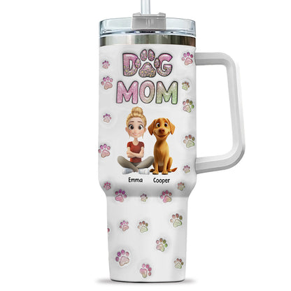 Dog Mom Lovely Chibi - Personalized Custom 3D Inflated Effect Tumbler