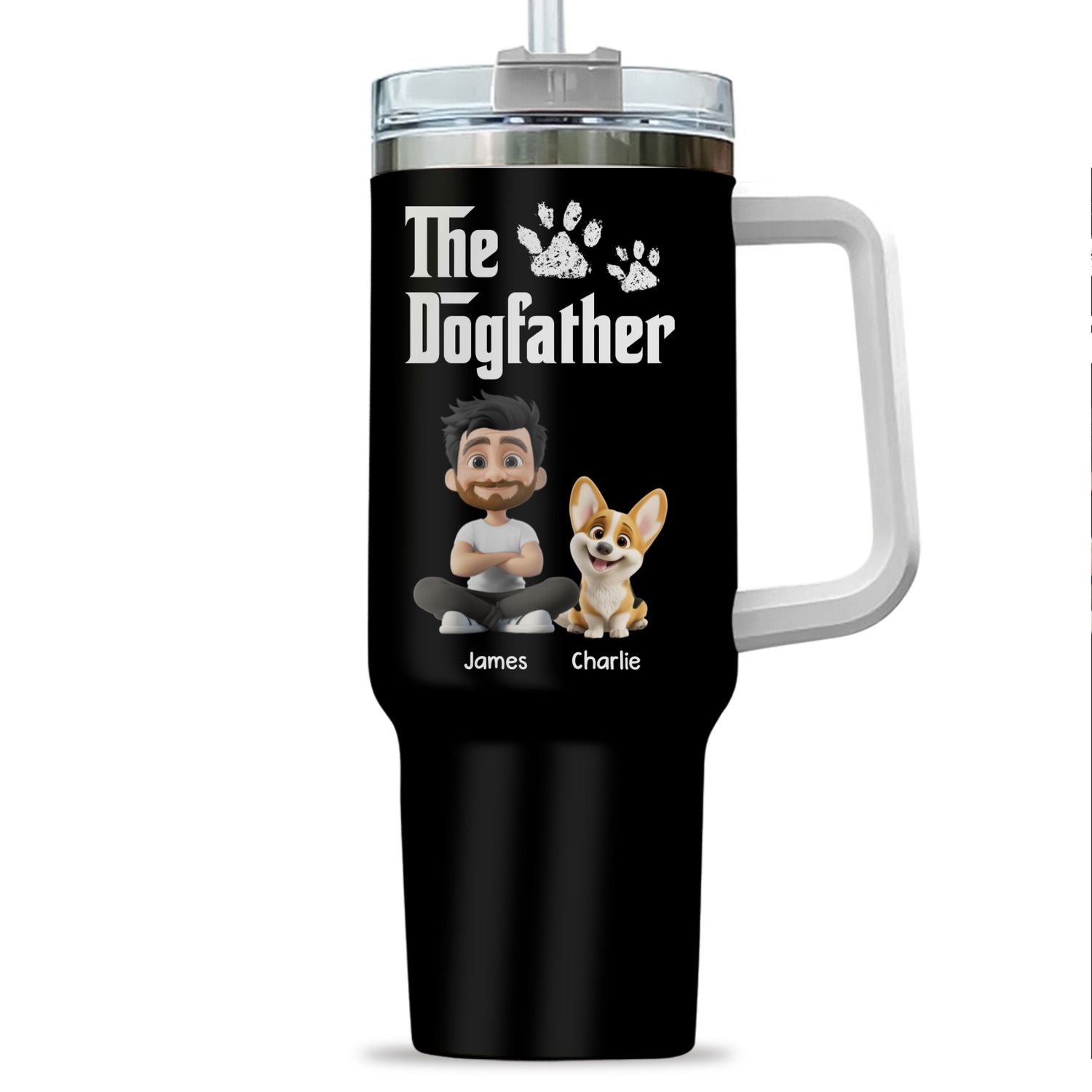 Cool Dog Father - Personalized Custom Tumbler